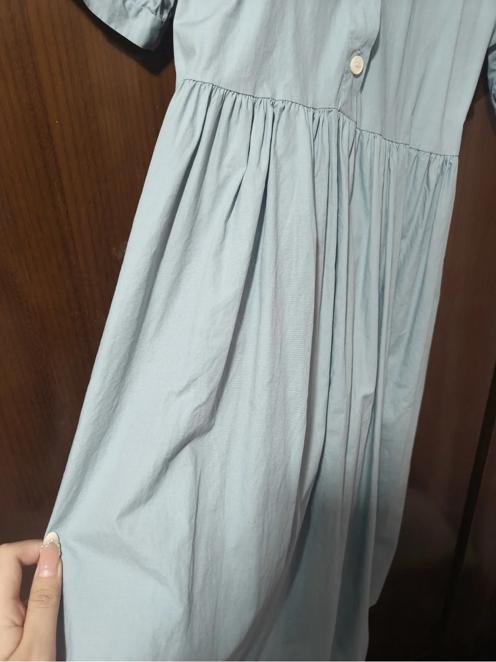 Girls Light Blue Dress with Peter Pan Collar